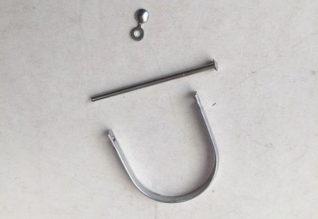afbeelding waaier reparatieset, ring, rozet en nagel - zilverkleur